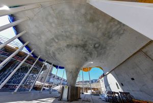  Betonierte Kelchstütze für die Bahnsteighalle des neuen Stuttgarter Tiefbahnhofs