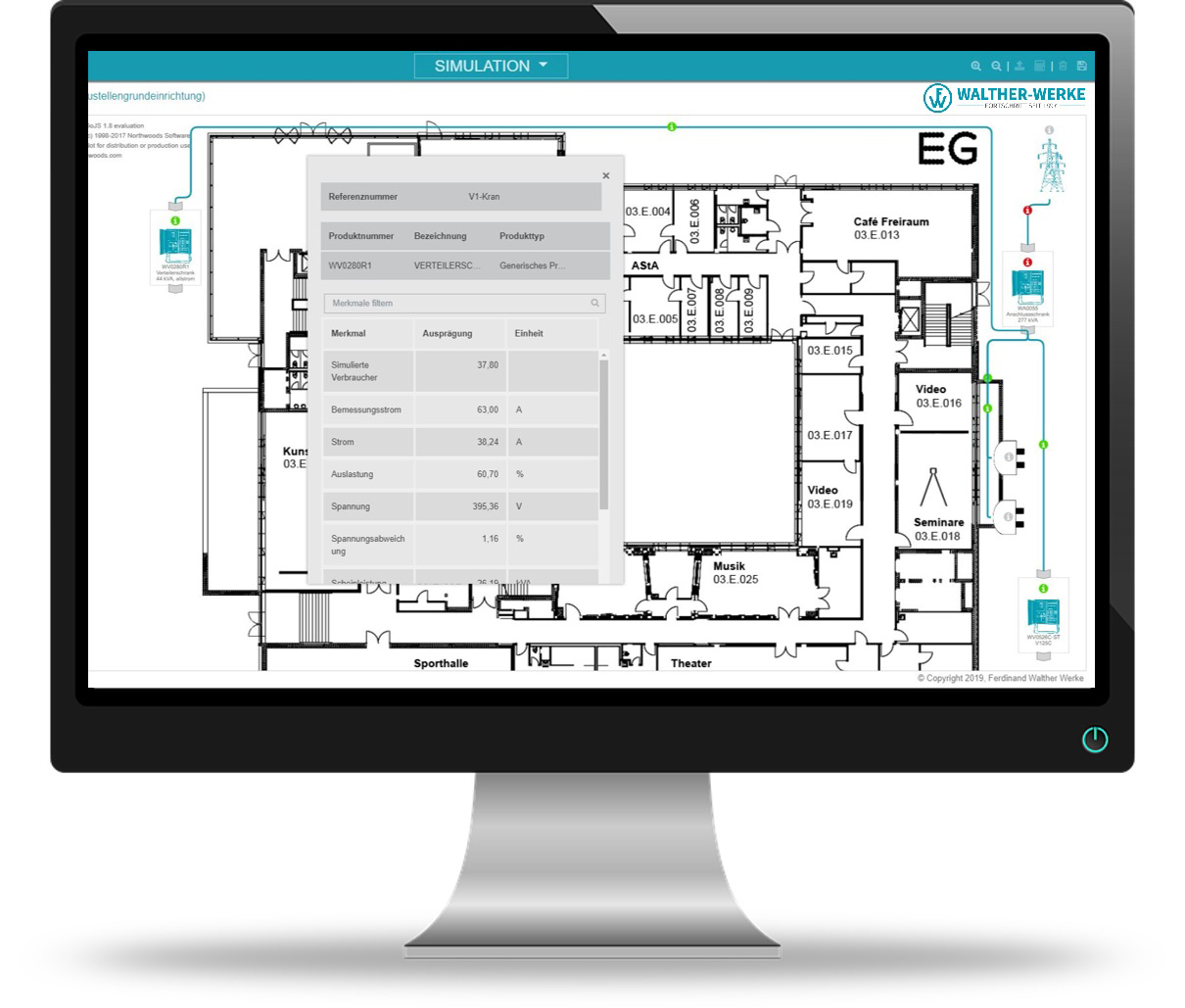 Screenshot von cloudbasierter Softwarelösung Intelligent Power Distribution (IPD)