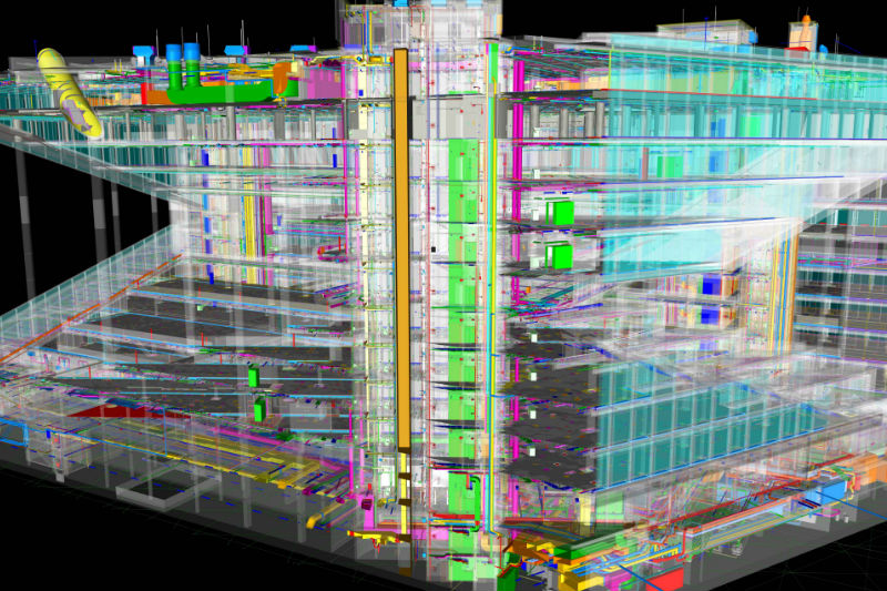 BIM-Modell des Axel-Springer-Neubaus.