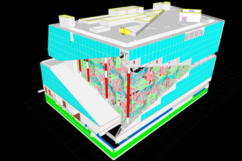 Alle Informationen zum Bauprojekt wurden in einem digitalen Modell (Building Information Modelling – BIM) zusammengeführt. Dadurch konnten Verbesserungspotenziale frühzeitig erkannt und Fehlplanungen vermieden werden.