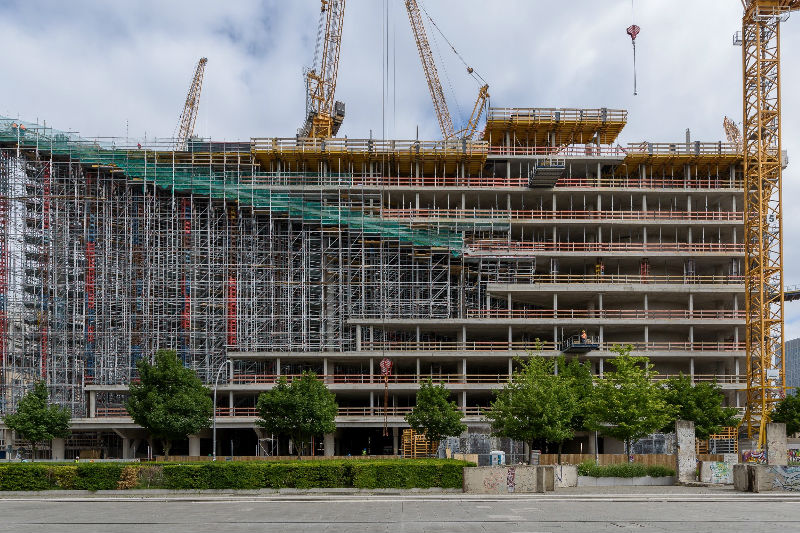 Das Richtfest für den Axel-Springer-Neubau wurde am 4.9.2018 in Berlin mit 520 Baubeteiligten sowie weiteren Gästen gefeiert.