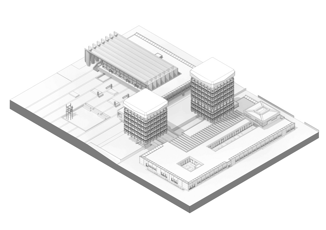 Rathaus Marl, Axonometrie