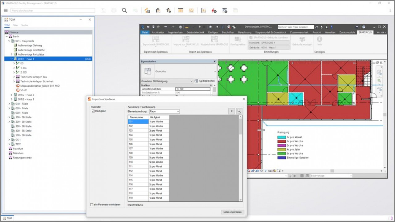 Übergabe von FM-Daten von Spartacus nach Revit
